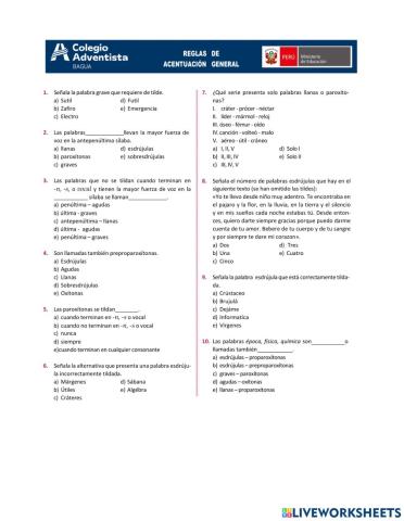 Reglas de acentuación