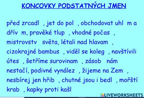 Koncovky podstatných jmen