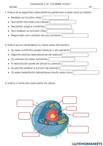 Chamada: seres vivos i