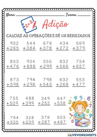 Adição com reserva