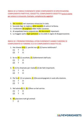 Complemento di specificazione-denominazione-termine-partitivo