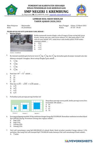 Ujian sekolah matematika