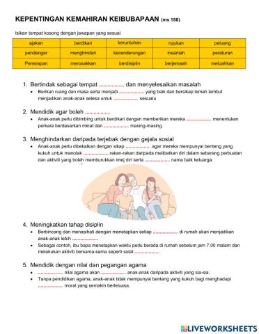 Kepentingan kemahiran keibubapaan