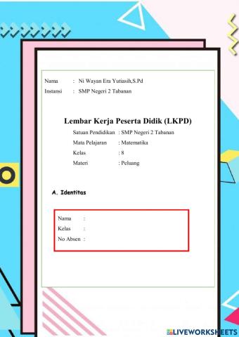 Latihan LKPD Peluang