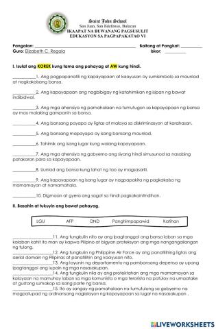 Fourth Monthly Test ESP