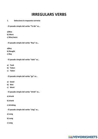 Irregulars verbs