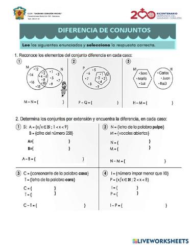 Diferencia de conjuntos