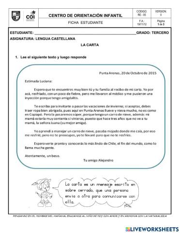 Guia de la carta