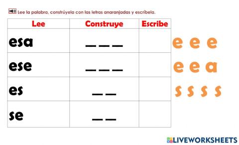 Lee, construye, escribe EseEsaEsSE