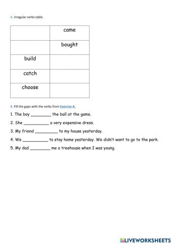 Irregular verbs