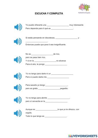 Completar letra de canción