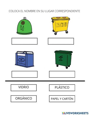 Identificar lo botes para clasificar basura