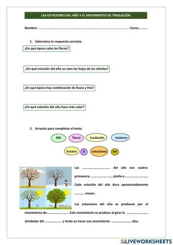 Las estaciones del año y el movimiento de traslación