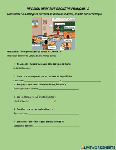 Revision Deuxième Registre Français VI