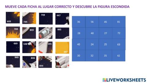 La multiplicación en rompecabeza