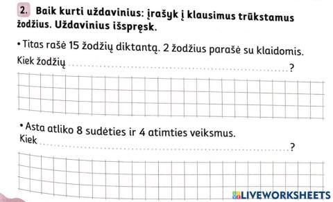 Tekstiniai uždaviniai