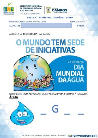 Dia mundial da água