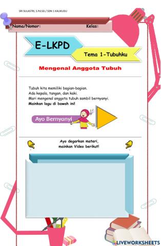 Kelas 1 tema 1 tubuhku