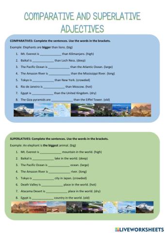 Comparative and superlative adjectives