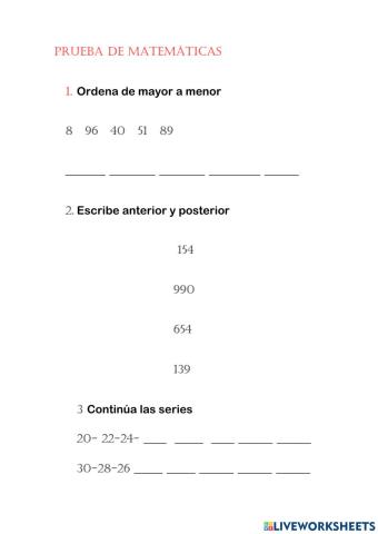 Examen de matematicas