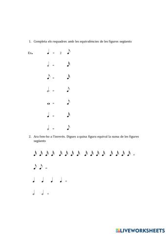 Fitxa d'equivalències