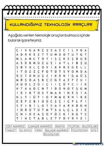 Kullandığımız Teknolojik Araçlar