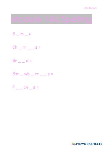 Module 14a spelling