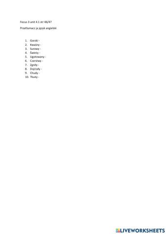 Fouc 3 unit 4.1 page 46 ex 6