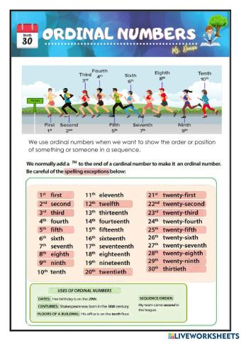 Ordinal numbers