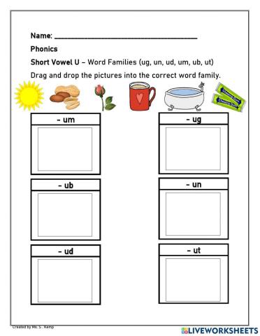 Short Vowel U - Word Family