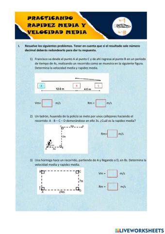 Velocidad y Rapidez media