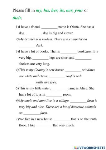 Possessive pronouns