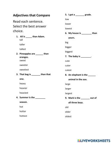 Comparative Adjectives