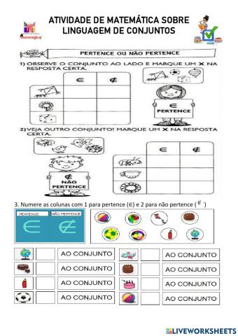 Atividade sobre linguagem de conjuntos