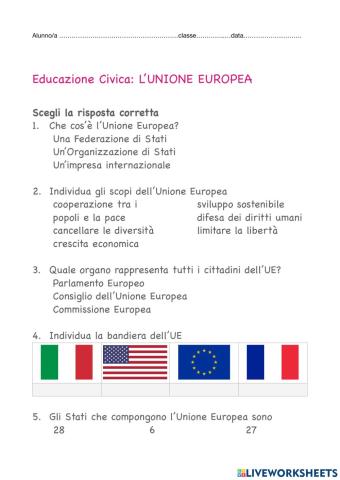 Unione Europea esercitazione