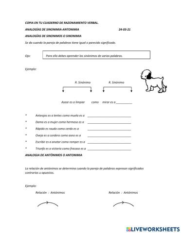 analogía sinonimia- antonimia