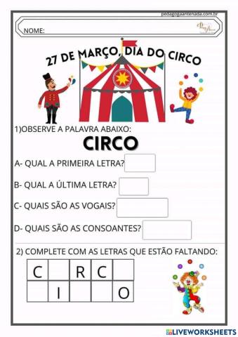 Dia do circo - 27 de mar