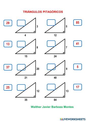 Triángulos Pitagóricos