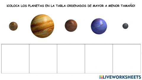 Ordeno planetas