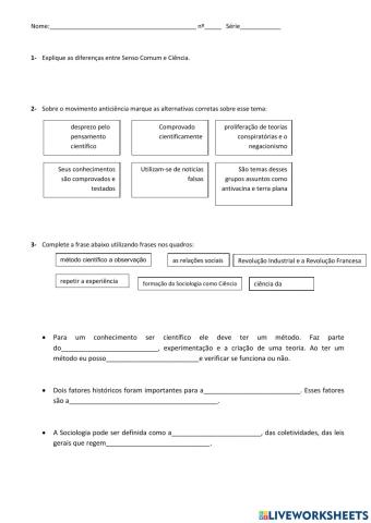 Ciência e Senso Comum