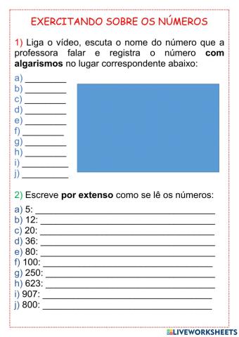 Atividade diagnóstica - números