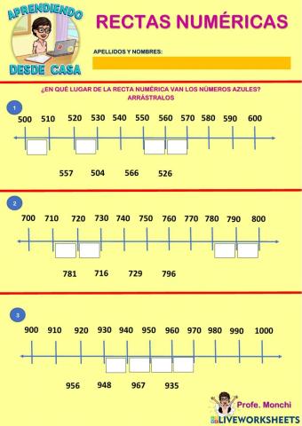 PRACTICANDO EN LA RECTA NUMÉRICA