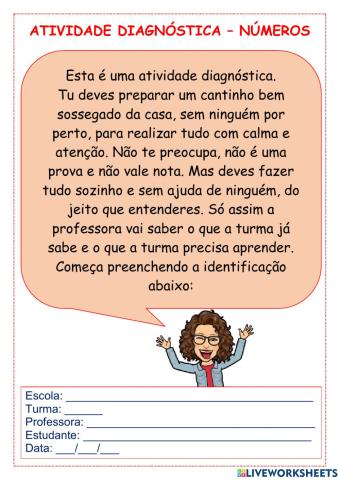 Atividade diagnóstica - números