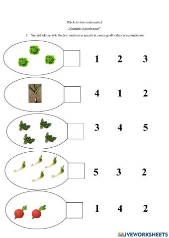 Numără și potrivește!