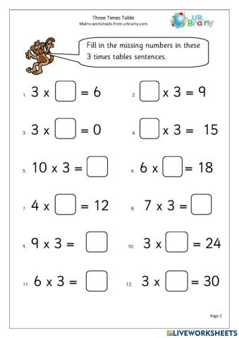 3 Times Table