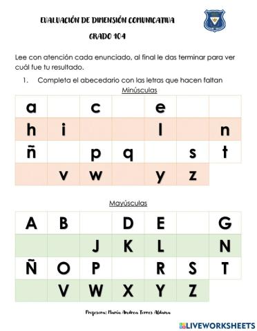 Evaluación de Dimensión Comunicativa