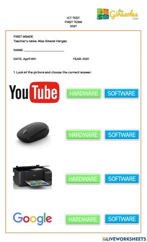 ICT Test 1st Term