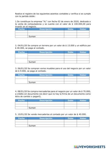 Refuerzo de Asientos Básicos Contables