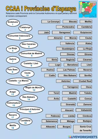 Comunitats Autónomes i Províncies