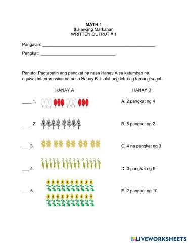 Math written op 3rd qtr -1